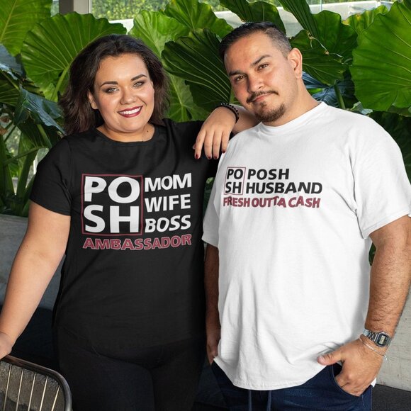 NWT ALL SIZES UNISEX Posh Husband fresh outta cash white t-shirt Adult CREWNECK - Picture 5 of 7